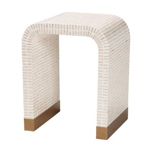 Moroccan Bone Inlay Side Table Handmade MDF wardrobe and Bedside Table Decorative Bedroom Nightstand Furniture - Product Image 1