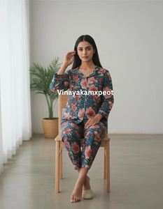 Conjunto de Pijama de Algodón Estampado con Estampado Étnico, Ropa de Dormir Transpirable para Mujer, Pijama Suave de Verano con Estampado Indio - Product Image 6