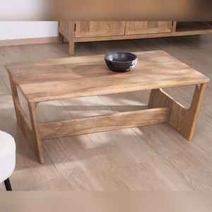 Table basse minimaliste Vandana Golden Tone en bois de manguier naturel, 110 cm - Product Image 2