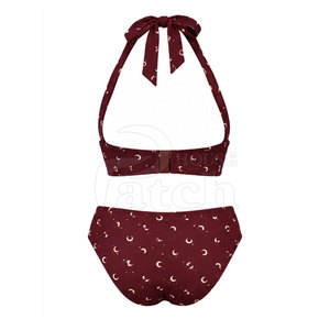Women <b>Bikini</b> Set Fashionable Two Piece Swimwear <b>High</b> Leg Bottom Custom Pattern Fabric Resort Beach Holiday Summer Wear - Product Image 3