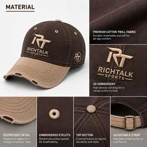Gorra de Béisbol Unisex Casual de Mezclilla Lavada con Letras Bordadas Marrón Bronceado de 6 Paneles Ajustable - Product Image 6