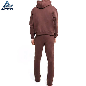 Conjunto de 2 piezas: Sudadera con capucha de cremallera completa y pantalones de chándal con paneles acampanados, con estampado gráfico de estrella naranja y lavado ácido marrón, el mejor producto de 2026 - Product Image 2
