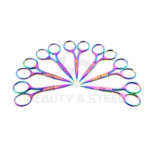 Ciseaux à cuticules professionnels noirs et argentés avec des pointes courbes et affûtées et un corps en acier inoxydable pour une manucure experte - Product Image 4