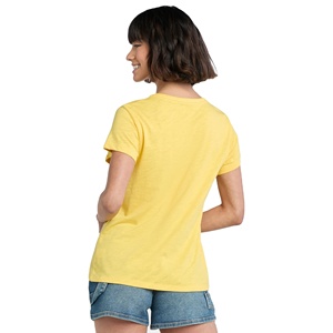 100% Cotton Yellow Color Women's Oversized T Shirts Custom Design Stylish Solid Color O Neck Slim Fit Casual TT Shirt For Women - Product Image 3