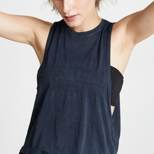 Solid Color Breathable Knitted Casual Women Adult Size Tank <b>Top</b> with O-Neck Collar and 100% Polyester Material - Product Image 5