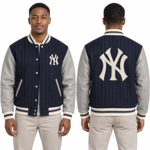 Blouson universitaire de baseball personnalisé avec logo de club, manches contrastées, fournisseur en gros, marque privée, tailles sur mesure, OEM ODM, vêtements d'équipe - Product Image 2