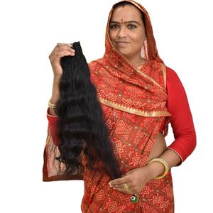 Venta al por mayor 100% natural cruda cutícula alineada virgen de alta calidad paquetes ondulados extensiones de cabello humano indio - Product Image 1