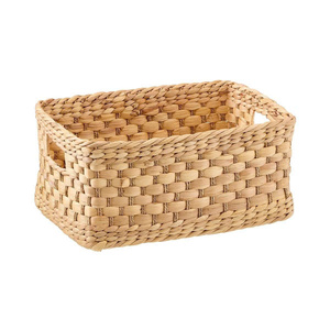 Juego de 2 Cestas Hechas a Mano de Jacinto de Agua con Asas para Almacenamiento, Cesta Organizadora Decorativa Tejida para el Hogar y la Oficina - Product Image 1