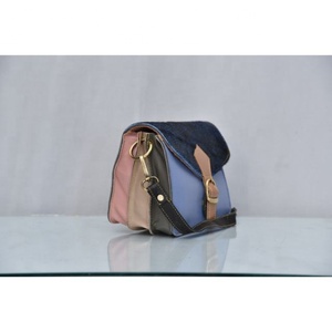 Handmade Leather Bag Recycled Leather Purse for Women Western Colorful Leather Small Crossbody Saddle Bag <b>Shoulder</b> <b>Strap</b> Bags - Product Image 5