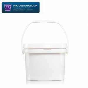 3L Plastic <b>Bucket</b> <b>with</b> Flat <b>Lid</b> for General Packaging, Leakproof Storage Solution - Product Image 2