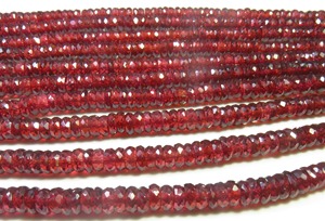 Cuentas de Granate Rojo Africano Natural de Calidad AAA, Facetadas, de 5mm con Taladro Central, Granate de Mozambique, Forma de Disco Heishi, Joya de 18 Pulgadas - Product Image 6