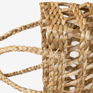 MARISA Natural Water Hyacinth Picnic <b>Basket</b> Bag Handmade Woven Eco Friendly Storage Bag With Handle Outdoor Use - Product Image 3