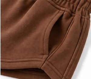 Index Women's Brown Shorts <b>Skirt</b> High <b>Waist</b> <b>Elastic</b> Breathable Pockets Right Leg Logo Sporty Style Knitted Polyester - Product Image 6