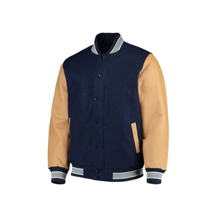 Veste de style universitaire multicolores pour hommes, manches contrastées, bordure côtelée rayée, boutons pression, streetwear urbain, vêtements d'extérieur tendance - Product Image 2
