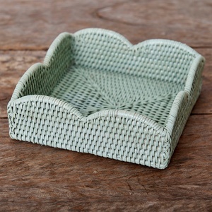 Porta servilletas de ratán natural de buena calidad, hecho a mano, para decoración de mesas de boda. - Product Image 6
