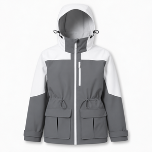 Custom MKB Hooded Winter <b>Parka</b> Jacket <b>Waterproof</b> Windproof Outdoor Coat Full Zip Color Block Multi Pocket Workwear Casual Style - Product Image 6