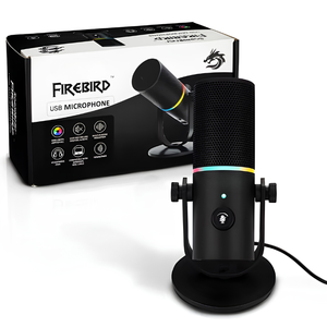 RGB Gaming <b>USB</b> Microphone with Noise Reduction, Mute Button, Volume Control, Headphone Jack for Streaming and Podcasting - Product Image 1