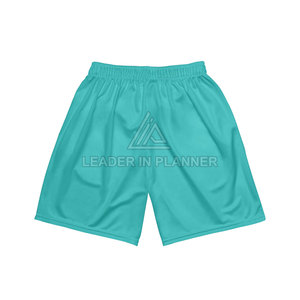 กางเกงขาสั้นตาข่ายคุณภาพสูงสำหรับผู้ชาย สวมใส่สบาย สีพื้น เหมาะสำหรับฤดูร้อน แห้งเร็ว มีเชือกผูก - Product Image 2