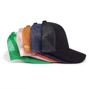 Gorra Trucker de 6 Paneles Personalizada de Alta Calidad, Estructurada, de Pana, con Malla, Visera Curva Vintage, Deportiva, 100% Poliéster, Unisex, BSCI - Product Image 3