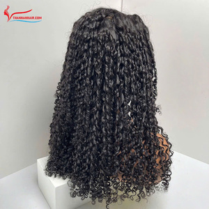 Perruque de luxe en cheveux humains bouclés vietnamiens, avec closure HD Lace 2x4 2x6, doux, volumineux, double tirage, noir naturel - Product Image 5