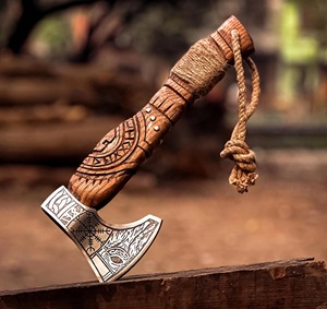 Custom Outdoor Handmade Mattock Head <b>Axe</b> Wooden <b>Handle</b> High Carbon Steel Blade 18-inch Industrial Grade - Product Image 1