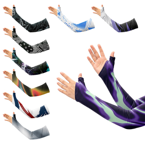 Manchons de cyclisme unisexes personnalisables en polyester et élasthanne avec impression par sublimation, protection anti-UV, pour sports de plein air et protection solaire pour adultes - Product Image 1
