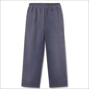 Pantalones de chándal casuales para hombre al por mayor, azul marino, de color liso, corte holgado, teñido liso, cintura media elástica, de lana peinada, para primavera - Product Image 3