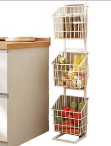 Moderno Estante Metálico de un Solo Nivel para Cocina, Organizador de Esquina para Frutas, Verduras, Patatas y Ajo - Product Image 1