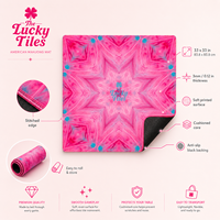 Alas Mahjong Lipat Modern Warna Neon Pink 33 Inci 3mm Neoprena Anti-Selip Permukaan Kain Sentuhan Lembut Penutup Meja