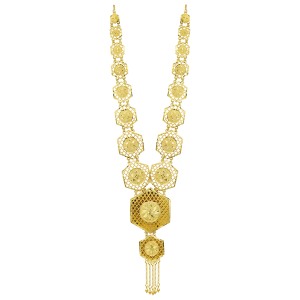 Juego de Joyería Largo de Diseño Turco en Oro Laminado de 14K, 18K y 24K al por Mayor, Conjunto de Joyería Nupcial Tradicional, Estilo Dubái, Joyería de Moda - Product Image 3