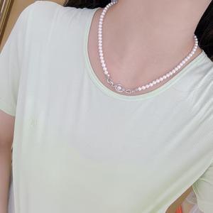 Collar de Perlas de Agua Dulce Naturales de 5-6 mm con Hebilla Universal, Joyería Natural de Moda, Cadena de Cuello Elegante, Accesorios al por Mayor - Product Image 4