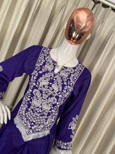 Conjunto de Top y Dhoti de Crepé Francés Bordado con Microforro y Costuras Completas para Mujer, Disponible en Tallas M, L, XL y XXL - Product Image 6