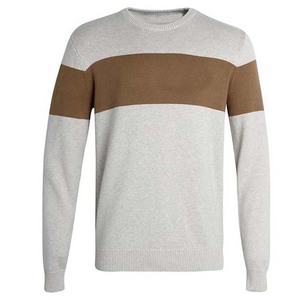 Suéter de Punto para Hombre, Cuello Redondo, Bloques de Color, Corte Regular, Informal, Otoñal, Sudadera de Punto para Hombre - Product Image 3