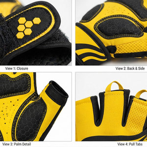 Gants de fitness pour femmes de couleur jaune magnifique avec une adhérence renforcée pour la force de préhension, idéaux pour l'entraînement et l'exercice, vente en gros de gants de gym. - Product Image 4