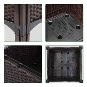 2 Pezzi Fioriera Rettangolare Rialzata per Giardino, Vaso per Piante, Ortaggi ed Erbe Aromatiche per Coltivazione Esterna - Product Image 4