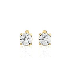 Or jaune crochet boucle d'oreille CVD diamant broche réglage Fine Moissanite bijoux conception unie usure quotidienne boucles d'oreilles meilleurs cadeaux pour elle - Product Image 1