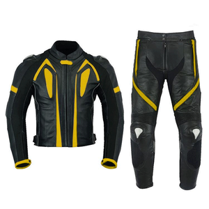 Combinaison de course moto en cuir noir et bleu certifiée CE de qualité supérieure, 2 pièces, équipement de piste unisexe haut de gamme, protection par armure, hiver - Product Image 4