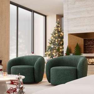 Velora Boucle Upholstered Accent <b>Chair</b> 360 Revolving <b>Swivel</b> with Low Back and Round Base for <b>Living</b> <b>Room</b> - Product Image 4