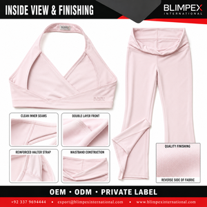 ชุดวอร์มผู้หญิง Blimpex Custom Twist Luxury Solid Summer Hip Hop Activewear แบบ 2 ชิ้น ผ้าสแปนเด็กซ์/ไนลอน ยืดได้ 4 ทิศทาง น้ำหนักเบา - Product Image 3