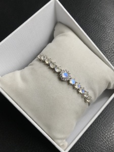 Rainbow Moonstone Gemstone Tennis <b>Bracelet</b> Luxury Design Lightweight Fine Jewelry <b>Solid</b> Sterling <b>Silver</b> Party Gift - Product Image 2