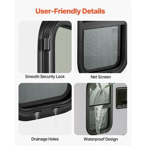 Finestra Scorrevole Verticale Oscurata per Camper 30,5 cm L x 56 cm A con Zanzariera e Anello di Fissaggio per Pareti di Spessore 3,8 cm (1 3/4 pollici) - Accessorio Esterno per Camper - Product Image 5