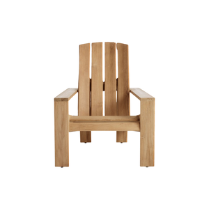Sillón de Exterior Contemporáneo de Teca Sólida con Respaldo Ergonómico, Diseño de Líneas Limpias, Muebles de Patio de Lujo Resistentes a la Intemperie - Product Image 1