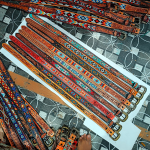 Cinturón Vaquero Occidental de Cuero Vacuno con Cuentas, Estilo Nuevo, con Logotipo Personalizado OEM/ODM, Tallas Personalizadas para Hombre y Mujer, Venta al por Mayor - Product Image 3