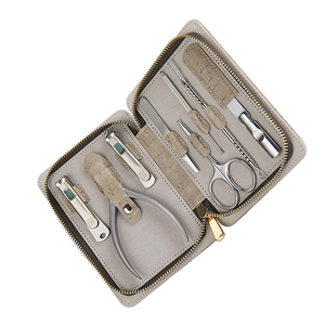 Professional OEM Leather Manicure Set Pedicure Care Tools New Rainbow <b>Nail</b> File Clippers Beauty Grooming Kit in Box Packaging - Product Image 5