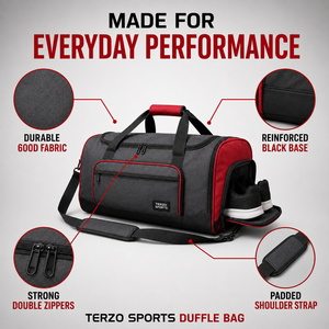 Terzo Sports wholesale Classic 35L <b>Duffel</b> <b>Bag</b> Large Capacity Gym <b>Bag</b> with Adjustable Strap and Soft Handle - Product Image 3