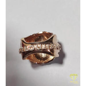 Anillo ancho de plata 925 con diamantes cultivados en laboratorio, tono oro rosa, estilo Iced Out, joyería llamativa para compradores mayoristas. - Product Image 3