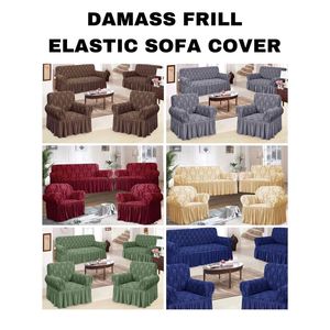 Funda de Sofá con Volantes de Damasco, Elástica, de Poliéster, para 1 Plaza, Tamaño Personalizado para Hogar, Hotel, Sala de Estar - Product Image 2