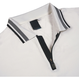 Polo de Manga Corta Blanco para Hombre, Tejido de Algodón, Color Sólido, Casual, Transpirable, Corte Regular - Product Image 5