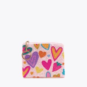 Handmade Embroidered Cotton <b>Coin</b> <b>Purse</b> With Colorful Party Text Zipper Closure Unisex Creative Style - Product Image 3