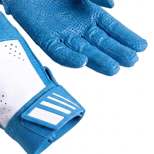 Gants de travail robustes QASWA SPORTS professionnels pour hommes, en cuir bleu et blanc, pour le cyclisme, la moto, la mécanique et la sécurité - Product Image 3